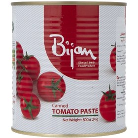 تصویر رب گوجه فرنگی بیژن وزن 800 گرمی بسته 12 عددی Bijan Tomato Paste - 800 gr Pack of 12 Pieces