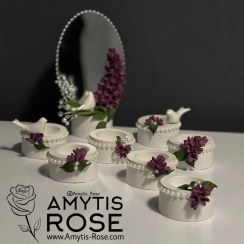 تصویر آینه و ظرف هفت سین بنفش مدل 1013 