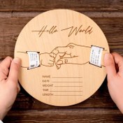 تصویر یادگاری چوبی مشخصات نوزاد و مادر(ساخت به صورت سفارشی) 