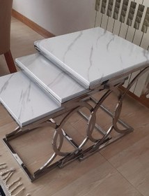 تصویر میز عسلی فلزی ورساج ۳ تکه 