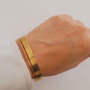 تصویر دستبند آینه ای طلا روس پک دوعددی 