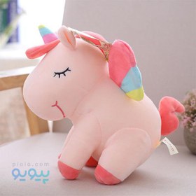 تصویر عروسک طرح اسب تک شاخ ارتفاع 25 سانتی متر Unicorn doll height 25 cm