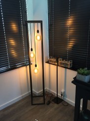 تصویر اباژور مدرن - طلایی / لامپ از پایین R109