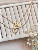 تصویر گردنبند حرف مینیمال استیل 