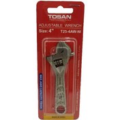 تصویر آچار فرانسه توسن مدل T25-4AW سایز ۴ اینچ با پوشش نیکل 