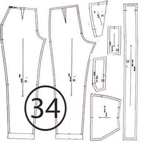 تصویر الگوی شلوار ترک سایز 34 