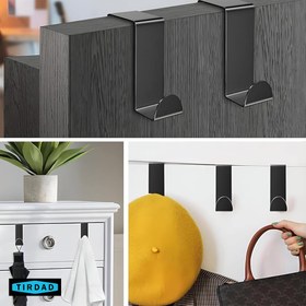 تصویر قلاب آویز پشت درب تیرداد مدل گیرک بسته 2 عددی 