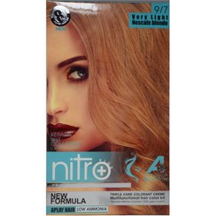 تصویر کیت رنگ مو نیترو پلاس رنگ نسکافه ای روش شماره 9/7 Nitro Plus Hair & Eyebrow Color Kit 100ml NO 9/7