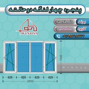 تصویر پنجره چهار لنگه دوحالته پروفیل دنیزوین 