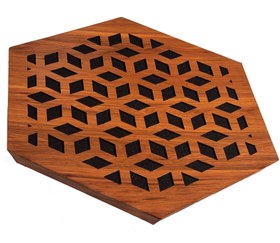 تصویر پنل آکوستیک HEXAGONAL Wenge 