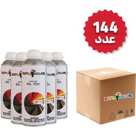 تصویر اسپری رنگ خاکستری سنگی دوپلی کالر مدل Ral 7030 حجم 400 میلی لیتر مجموعه 144 عددی 