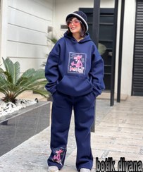 تصویر ست هودی شلوار مدل پلنگ صورتی (2259) 