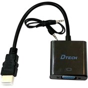 تصویر تبدیل HDMI به VGA دیتک با خروجی صدا و آداپتور 