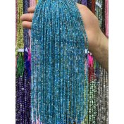 تصویر ریسه سنگ آپاتیت تراش جواهری مکعبی سایز 3 میلی کد 9865 