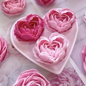 تصویر قالب سیلیکونی گل رز قلبی سایز بزرگ ۷.۵ سانتی 