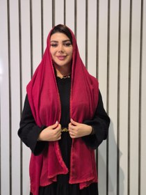 تصویر شال نخی عدسی 12 رنگی - شکلاتی 