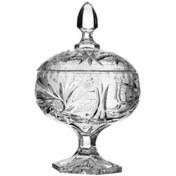 تصویر قندان پایه دار بوهمیا مدل خورشیدی قندان پایه دار بوهمیا مدل خورشیدی