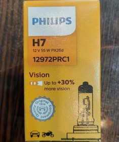 تصویر لامپ فیلیپس دوخار PHILIPS پایه H7 اصلی کد 12972PRC1 تک عددی 