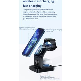 تصویر 5in1 Magnetic Wireless Charging Station ایستگاه شارژ بی سیم مغناطیسی 5 در 1 ایستگاه شارژ بی سیم مغناطیسی 5 در 1