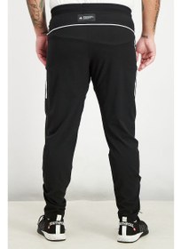 تصویر شلوار تمرینی بادشکن مناسب مردانه، مشکی و سفید برند Adidas Men Sportswear Fit Wind Breaker Training Pants, Black and White