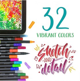 تصویر ماژیک 16 عددی خط نازک دوطرفه 12P برند crayola Marker,16 Count Fine Line Signature Dual St/Fl,12P