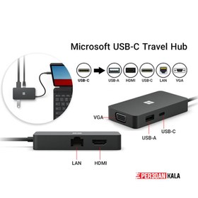 تصویر مبدل مایکروسافت سرفیس Microsoft Surface USB-C Travel Hub دست دوم 