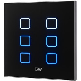 تصویر کلید ساده ۶ پل - مشکی 6g switch