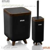 تصویر ست سرویس بهداشتی اطلس ATLAS 2 تکه مدل ژیوار طرح چوب 224 جدید کد 706 