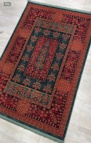 تصویر فرش لاکی سبز درخت زندگی - ۴ متری / 3*1 / قطر یک متر 