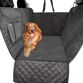 تصویر کاور صندلی ماشین سگ Vailge vailge Pet Seat Covers, 100% Waterproof, Scratch Proof, Nonslip, 600D Heavy Duty Dog Hammock for Back Seat, car, Trucks, SUV Standard(56"W x 60"L) Black