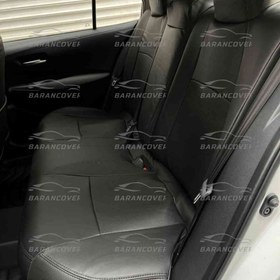 تصویر روکش صندلی تویوتا لوین چرم مشکی و زرشکی 