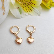 تصویر گوشواره زنانه قلب آینه‌ای 