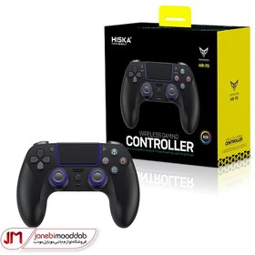 تصویر دسته بازی بی سیم هیسکا مدل HR-70 HISKA HR-70 RGB Wireless Gamepad