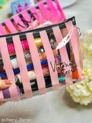 تصویر کیف آرایشی طلقی ویکتوریا سکرت قابل شستشو جادار و باکیفیت طراحی فانتزی Cosmetic bag