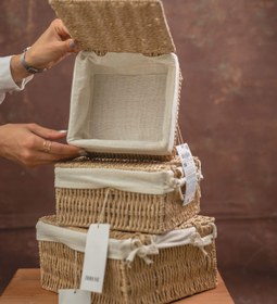 تصویر سبد حصیری درب دار زاراهوم 