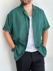 تصویر پیراهن آستین کوتاه کتیبه یقه انگلیسی FG 