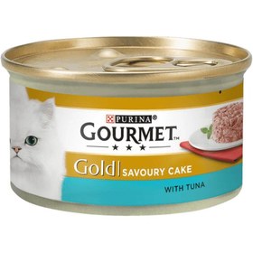 تصویر کنسرو گربه گورمت مدل پته ای طعم ماهی تن 85 گرم (آلمانی) Gourmet Gold Tuna