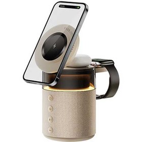 تصویر شارژر وایرلس گرین لاین ۵ در ۱ با اسپیکر بلوتوث 