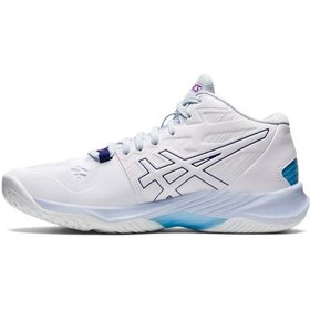 تصویر کفش والیبال اسیکس اسکای الیت سفید آبی Asics Sky Elite ff 2 White Blue 