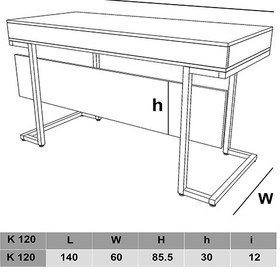 تصویر میز کارمندی پایه فلزی سازینه چوب مدل K120 