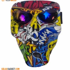 تصویر ماسک موتور سواری طرح اسکلت | کد 515 motorcycle face glasses | Skeleton design code 515