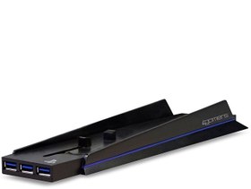 تصویر پایه و هاب نگهدارنده کنسول بازی فورگیمرز برای پلی استیشن 4 ا 4Gamers Vertical Stand N USB Hub For PS4 4Gamers Vertical Stand N USB Hub For PS4