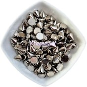 تصویر نگین مخروطی 8 میل دوختنی نقره ای 100عددی 