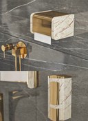 تصویر ست سرویس بهداشتی هارمونی طرح بتنی وانیل طلایی 