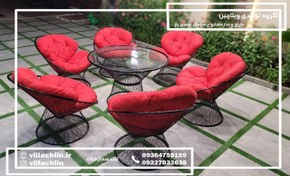 تصویر ست ۶ نفره میز و صندلی باغی مدل بامبو 