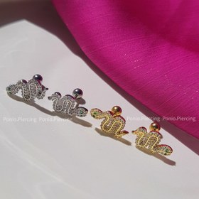 تصویر پیرسینگ مار نگین دار 