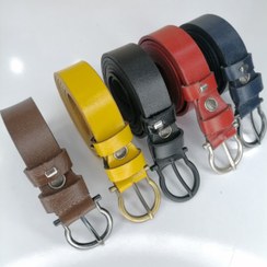 تصویر کمربند زنانه چرم طبیعی سگک ساده 