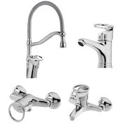 تصویر ست شیرآلات فراست پویا مدل النگویی فنری مجموعه 4 عددی 