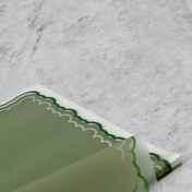 تصویر کاغذ ضدآب گل آرایی بسته ۲۰ برگی حاشیه دار لبه دالبری رنگ سبز مدل xsp-02 