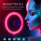 تصویر رینگ لایت پایه دار اینچ10 Blitzwolf BW-SL5 رنگی 